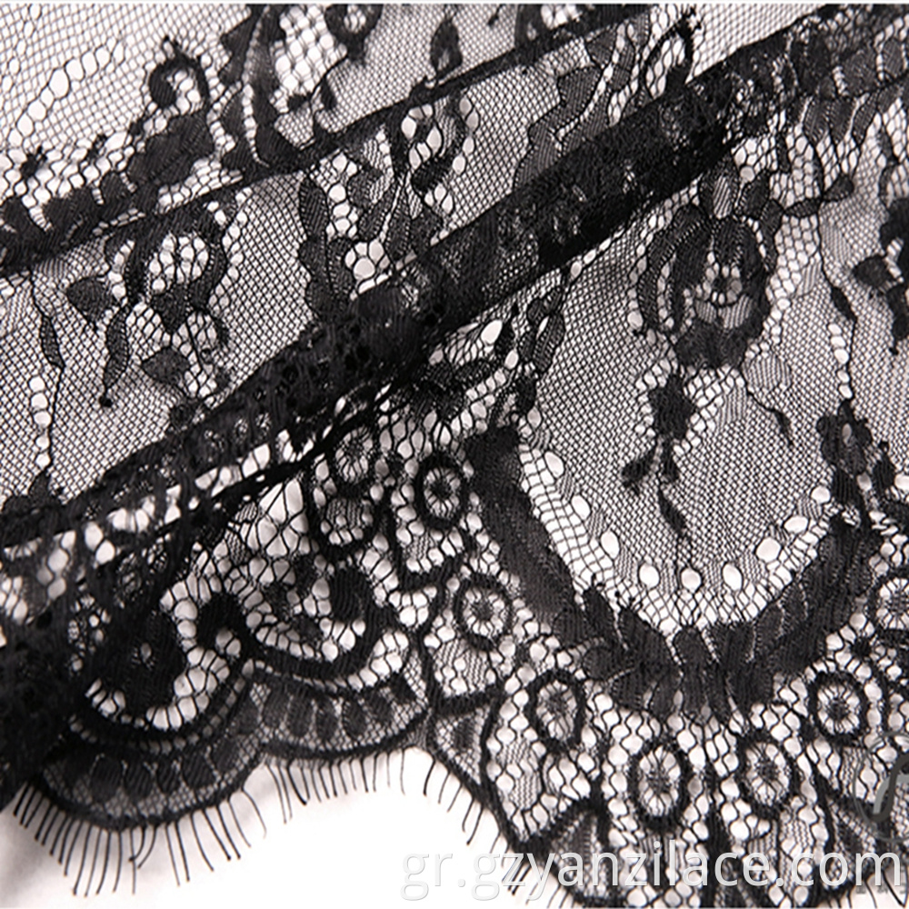 Black Eyelash Chantilly Lace Floral French Lace